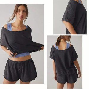 NWOT Free People Just Be Chill Set in Black Wash